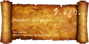 Vendel Ágnes névjegykártya